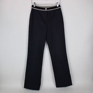 Classic Black Straight-Leg Trousers with Contrast Waistband